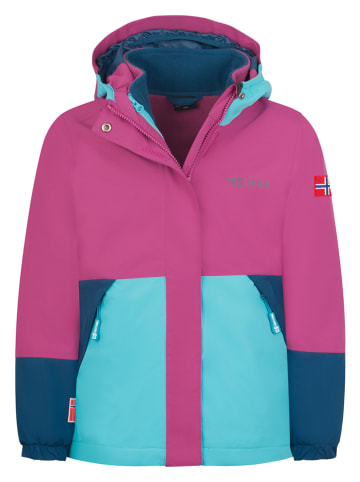 Trollkids 3-in-1 functionele jas "Kjerag" roze/blauw