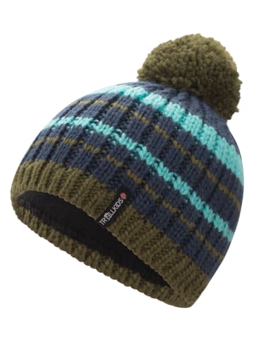 Trollkids Mütze "Hafjell" in Khaki/ Dunkelblau