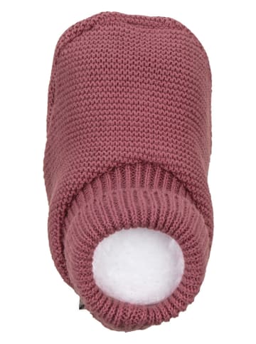 Sterntaler Dzianinowe kapcie w kolorze ciemnoróżowym