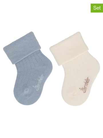Sterntaler 2er-Set: Babysocken in Blau/ Creme
