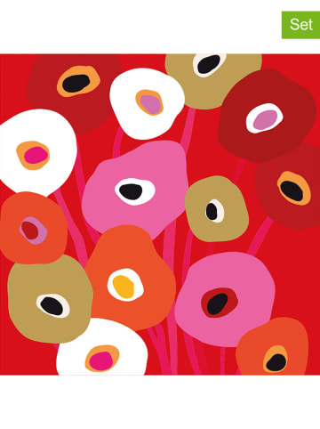ppd 2er-Set: Servietten "Super Bloom" in Rot/ Rosa - 2x 20 Stück