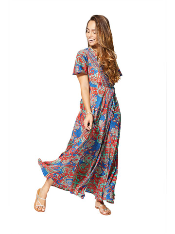 Aller Simplement Kleid in Blau/ Rot/ Türkis