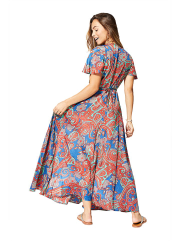 Aller Simplement Kleid in Blau/ Rot/ Türkis