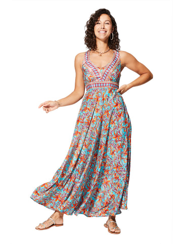 Aller Simplement Jurk turquoise/oranje