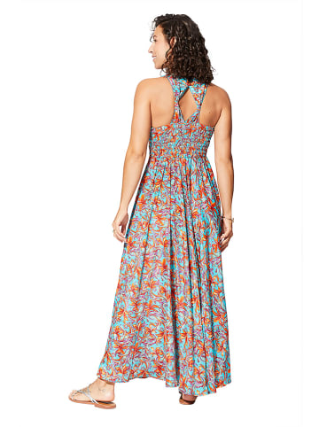 Aller Simplement Jurk turquoise/oranje