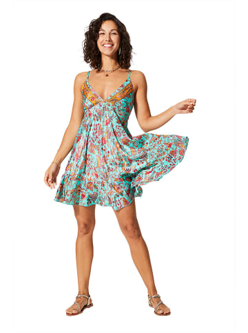 Aller Simplement Jurk turquoise/rood