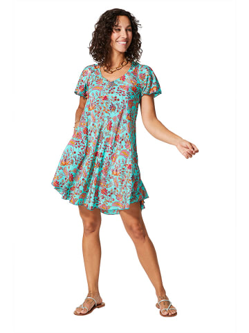 Aller Simplement Jurk turquoise/rood