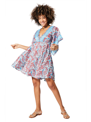 Aller Simplement Kleid in Hellblau/ Rot