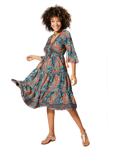 Aller Simplement Kleid in Blau/ Rot