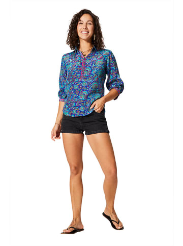 Aller Simplement Bluse in Blau/ Türkis