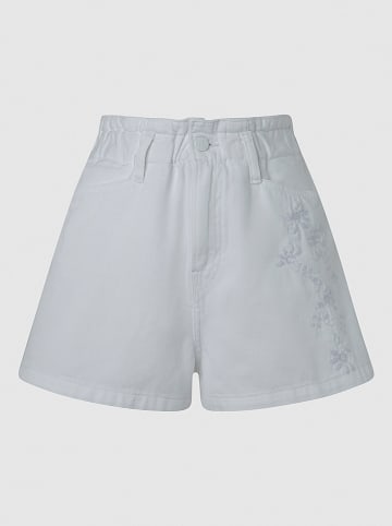 Pepe Jeans Szorty dżinsowe w kolorze białym