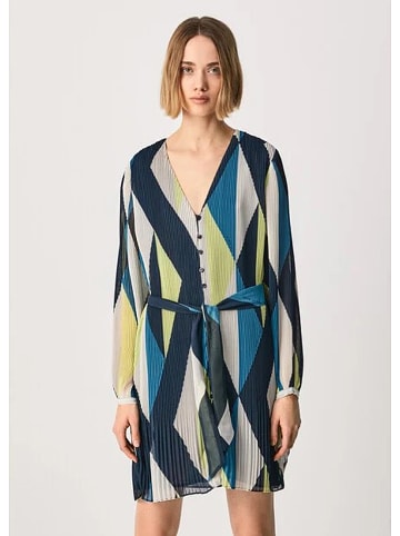 Pepe Jeans Kleid in Dunkelblau/ Beige