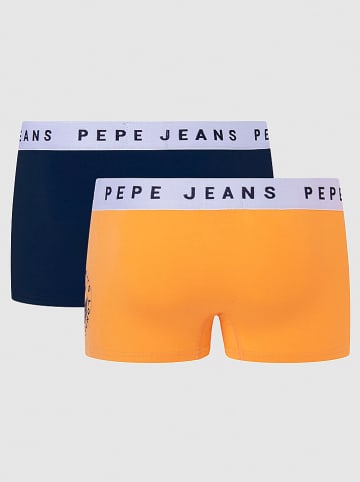 Pepe Jeans 2er-Set: Boxershorts in Dunkelblau/ Orange