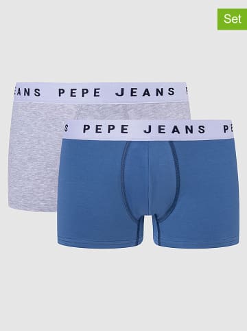 Pepe Jeans 2er-Set: Boxershorts in Blau/ Grau