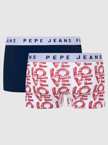 Pepe Jeans Bokserki (2 pary) w kolorze granatowym i białym