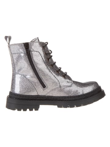 lamino Leren boots zilverkleurig