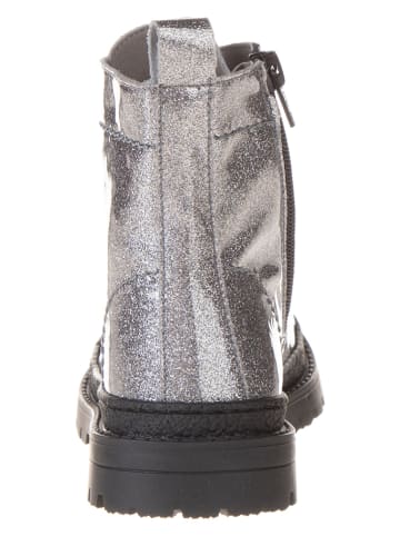 lamino Leren boots zilverkleurig