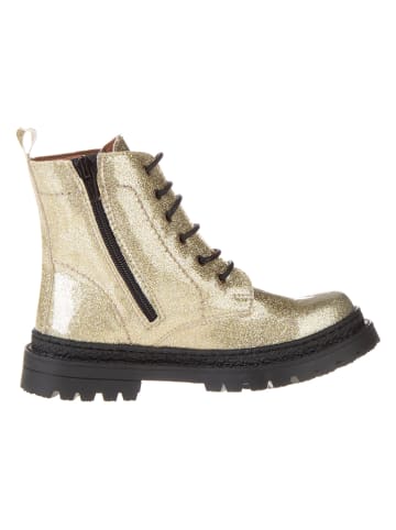 lamino Leren boots goudkleurig