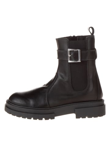 lamino Leren chelseaboots zwart