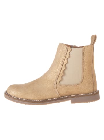 lamino Leren chelseaboots goudkleurig