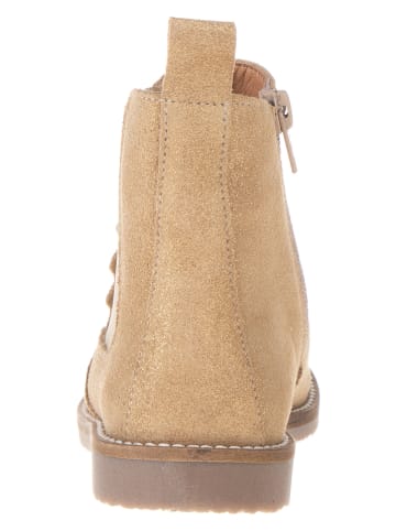 lamino Leren chelseaboots goudkleurig