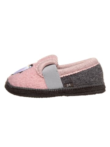 lamino Hausschuhe in Rosa/ Grau