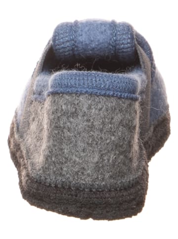 lamino Hausschuhe "Bobby" in Blau/ Grau