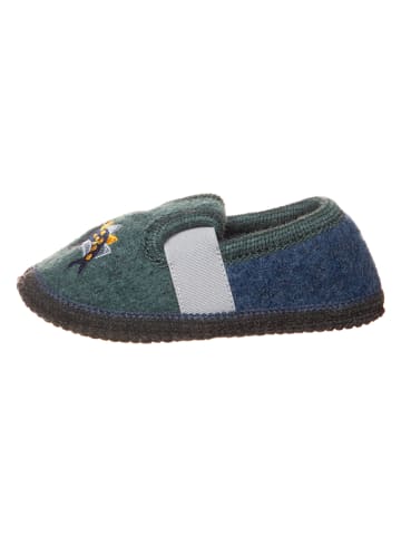 lamino Pantoffels "Dino" groen/blauw