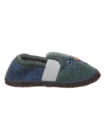 lamino Pantoffels "Dino" groen/blauw