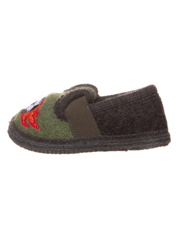lamino Hausschuhe "Feuerfußball" in Khaki
