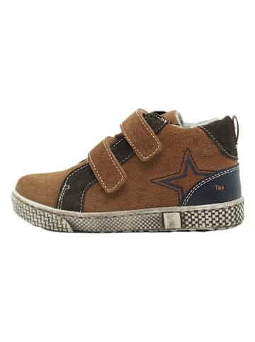 lamino Leren sneakers lichtbruin
