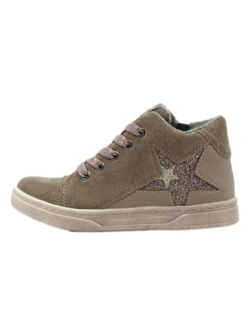 lamino Leren sneakers kaki