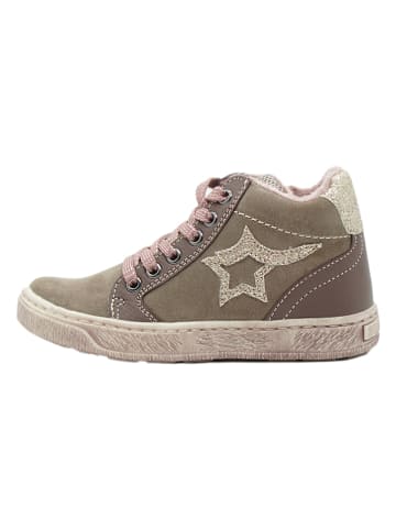 lamino Leren sneakers kaki