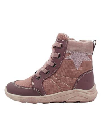 lamino Leren sneakers lichtroze