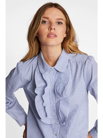 Rich & Royal Bluse in Blau/ Weiß