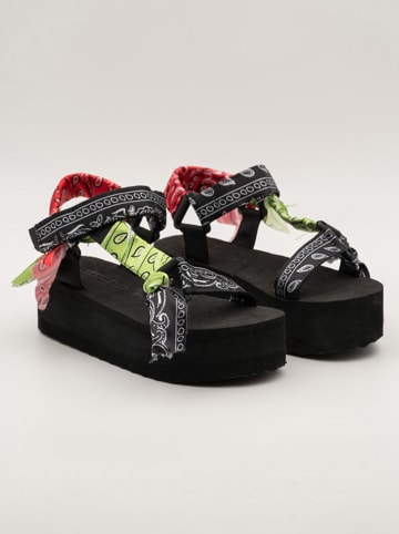 Bellucci Haksandalen zwart/rood/groen