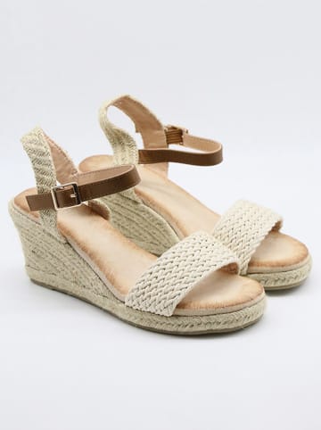 Bellucci Sleehaksandalen wit/bruin
