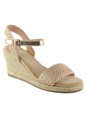 Bellucci Keilsandaletten in Rosa/ Gold