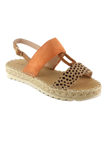 Belucci Sandalen in Orange/ Hellbraun