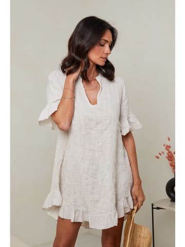 Le Monde du Lin Leinen-Kleid in Creme