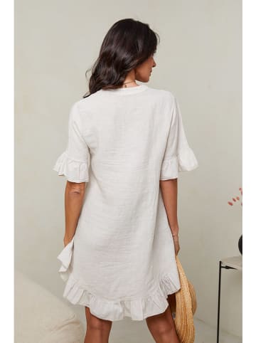 Le Monde du Lin Leinen-Kleid in Creme