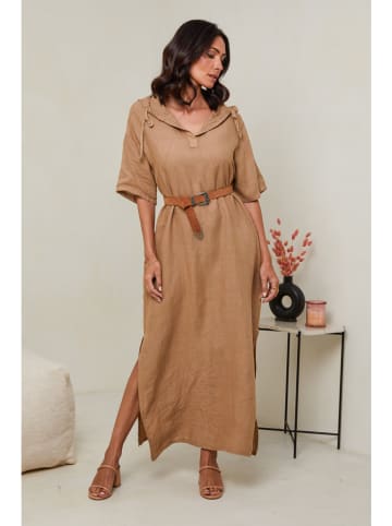 Le Monde du Lin Leinen-Kleid in Camel