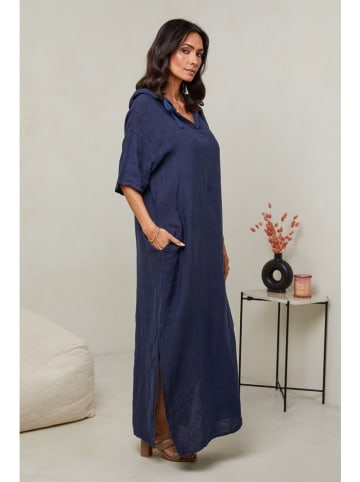 Le Monde du Lin Leinen-Kleid in Dunkelblau