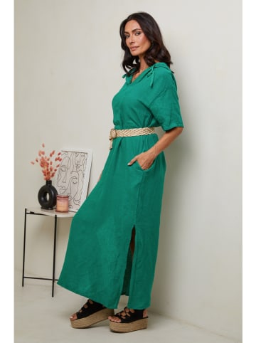 Le Monde du Lin Linnen jurk groen