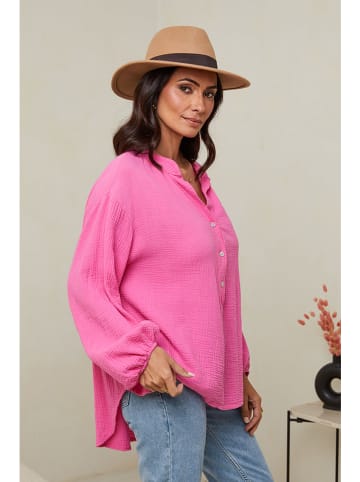 Le Monde du Lin Bluse in Pink