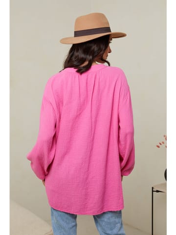 Le Monde du Lin Bluse in Pink
