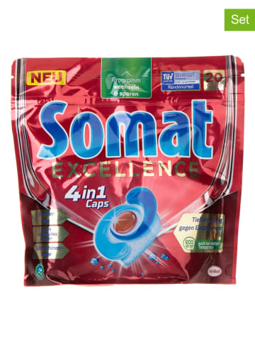 somat 4er-Set: Spülmaschinencaps "Excellence 4in1", 20 Caps