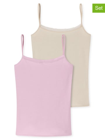 Schiesser 2er-Set: Hemdchen in Rosa/ Creme