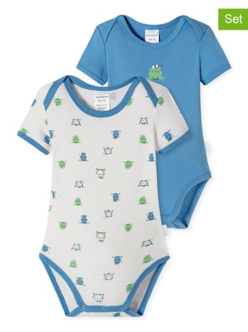 Schiesser 2er-Set: Bodys in Blau/ Weiß