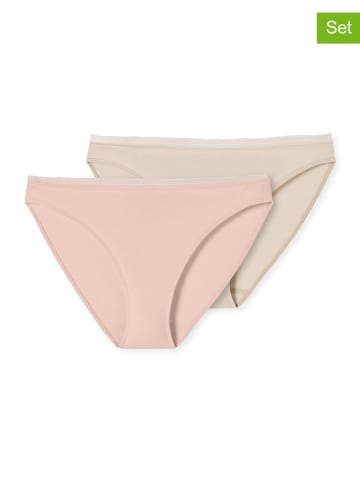 Schiesser 2er-Set: Slips in Rosa/ Beige